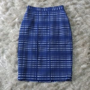 Banana Republic Blue/White Striped Pencil Skirt 0